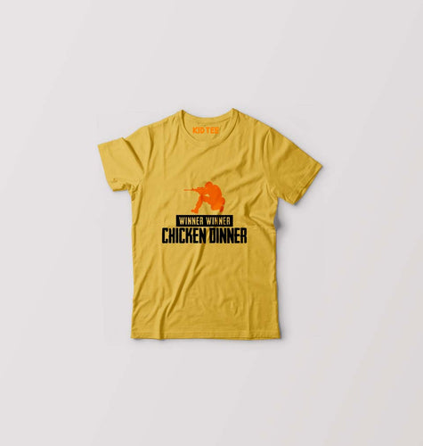 PUBG Winner Winner Chicken Dinner Kids T-Shirt for Boy/Girl-Golden Yellow-Ektarfa.online