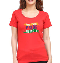 Load image into Gallery viewer, Made in India T-Shirt for Women-Red-Ektarfa.online
