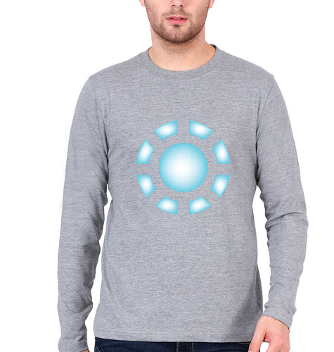 ARC REACTOR Iron Man Superhero Full Sleeves T-Shirt for Men-Grey Melange-Ektarfa.online