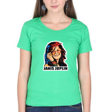 Load image into Gallery viewer, Janis Joplin T-Shirt for Women-flag green-Ektarfa.online
