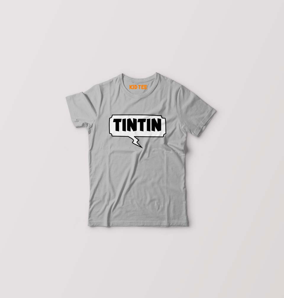 Tintin Kids T-Shirt for Boy/Girl-Grey-Ektarfa.online