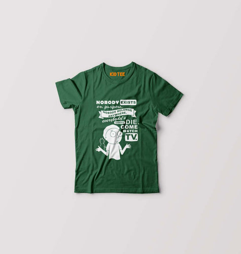Rick and Morty Kids T-Shirt for Boy/Girl-Dark Green-Ektarfa.online