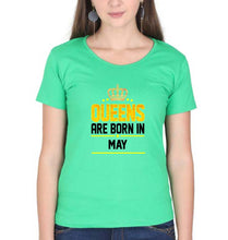 Load image into Gallery viewer, Queens Are Born In May T-Shirt for Women-Flag Green-Ektarfa.online
