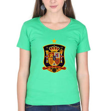Load image into Gallery viewer, Spain Football T-Shirt for Women-Flag Green-Ektarfa.online
