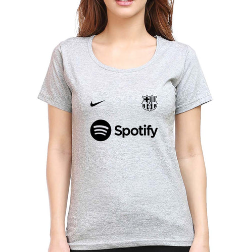 Barcelona 2022-23 T-Shirt for Women-Grey Melange-Ektarfa.online