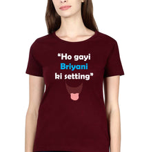 Load image into Gallery viewer, Biryani T-Shirt for Women-Maroon-Ektarfa.online
