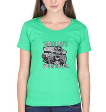 Load image into Gallery viewer, Skull T-Shirt for Women-flag green-Ektarfa.online
