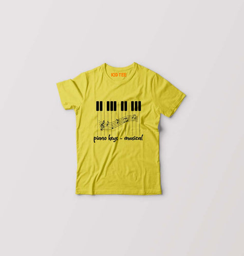 Piano Kids T-Shirt for Boy/Girl-Yellow-Ektarfa.online