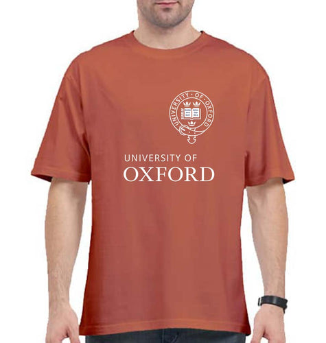 University of Oxford Oversized T-Shirt for Men-Coral-Ektarfa.online
