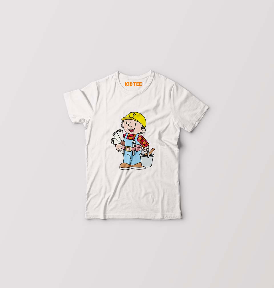 Bob the Builder Kids T-Shirt for Boy/Girl-White-Ektarfa.online
