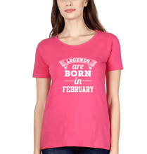 Load image into Gallery viewer, Legends are Born in February T-Shirt for Women-Pink-Ektarfa.online
