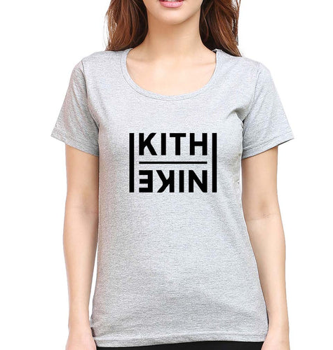 Kith T-Shirt for Women-Grey Melange-Ektarfa.online