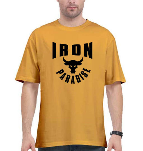 Iron Paradise Oversized T-Shirt for Men-Golden Yellow-Ektarfa.online