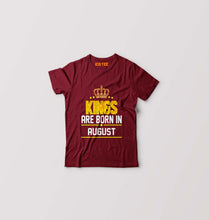 Load image into Gallery viewer, Kings Are Born In August Kids T-Shirt for Boy/Girl-Maroon-Ektarfa.online
