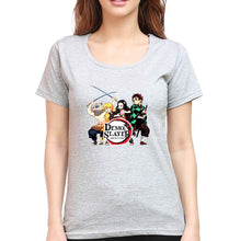 Load image into Gallery viewer, Demon Slayer T-Shirt for Women-Grey Melange-Ektarfa.online
