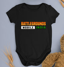 Load image into Gallery viewer, Battlegrounds Mobile India (BGMI) Kids Romper For Baby Boy/Girl-0-5 Months(18 Inches)-Black-Ektarfa.online
