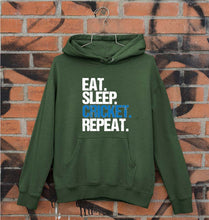 Load image into Gallery viewer, CRICKET Eat Sleep Cricket Repeat Unisex Hoodie for Men/Women-S(40 Inches)-Dark Green-Ektarfa.online
