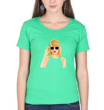 Load image into Gallery viewer, Taylor Swift T-Shirt for Women-Flag Green-Ektarfa.online
