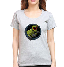 Load image into Gallery viewer, Angry T-Rex Gym T-Shirt for Women-Grey Melange-Ektarfa.online
