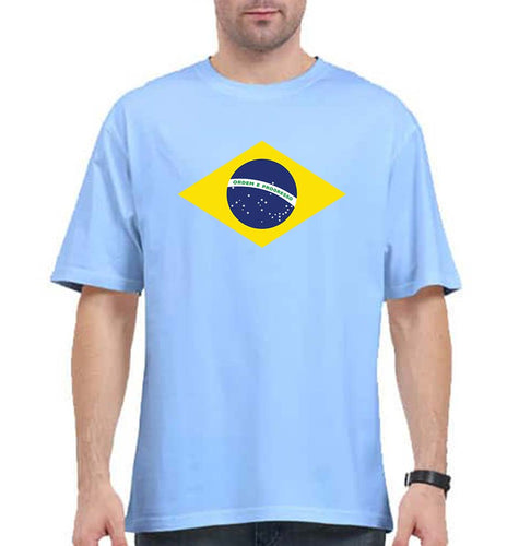 Brazil Oversized T-Shirt for Men-Baby Blue-Ektarfa.online