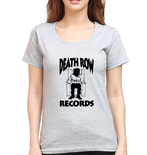 Death Row Records T-Shirt for Women-Grey Melange-Ektarfa.online