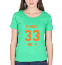 Load image into Gallery viewer, Hardik Pandya T-Shirt for Women-flag green-Ektarfa.online
