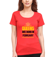 Load image into Gallery viewer, Queens Are Born In February T-Shirt for Women-Red-Ektarfa.online
