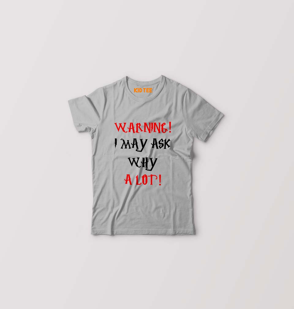 Warning Kids T-Shirt for Boy/Girl-Grey-Ektarfa.online