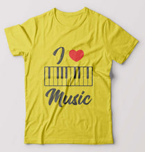 Load image into Gallery viewer, Love Music Piano T-Shirt for Men-Yellow-Ektarfa.online
