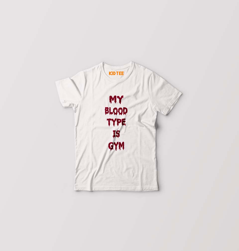 Gym Kids T-Shirt for Boy/Girl-White-Ektarfa.online