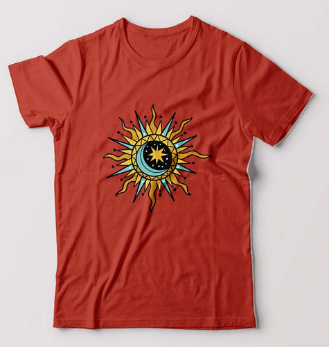 Psychedelic Chakra T-Shirt for Men-Brick Red-Ektarfa.online