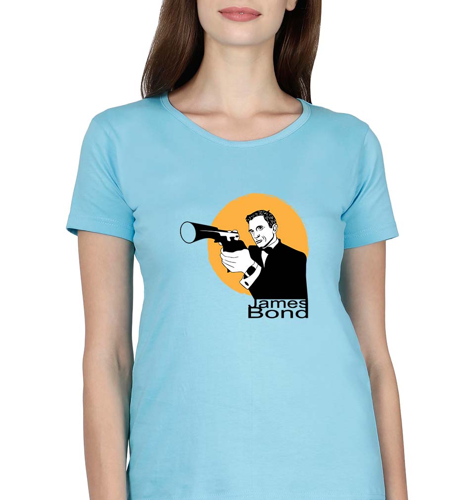 James Bond 007 T-Shirt for Womena-SkyBlue-Ektarfa.online