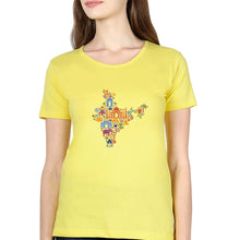 Load image into Gallery viewer, India T-Shirt for Women-Yellow-Ektarfa.online

