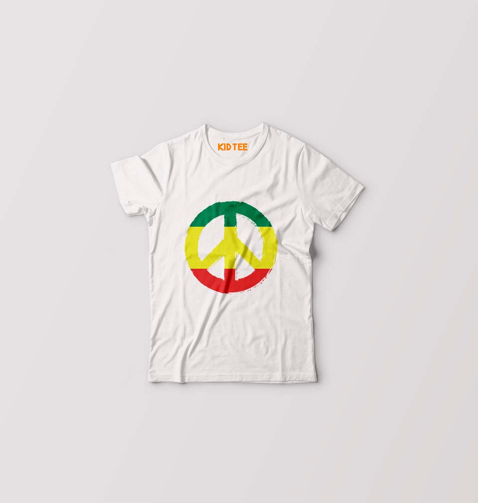 Bob Marley Peace Kids T-Shirt for Boy/Girl-White-Ektarfa.online