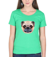 Load image into Gallery viewer, Pug Dog T-Shirt for Women-flag green-Ektarfa.online

