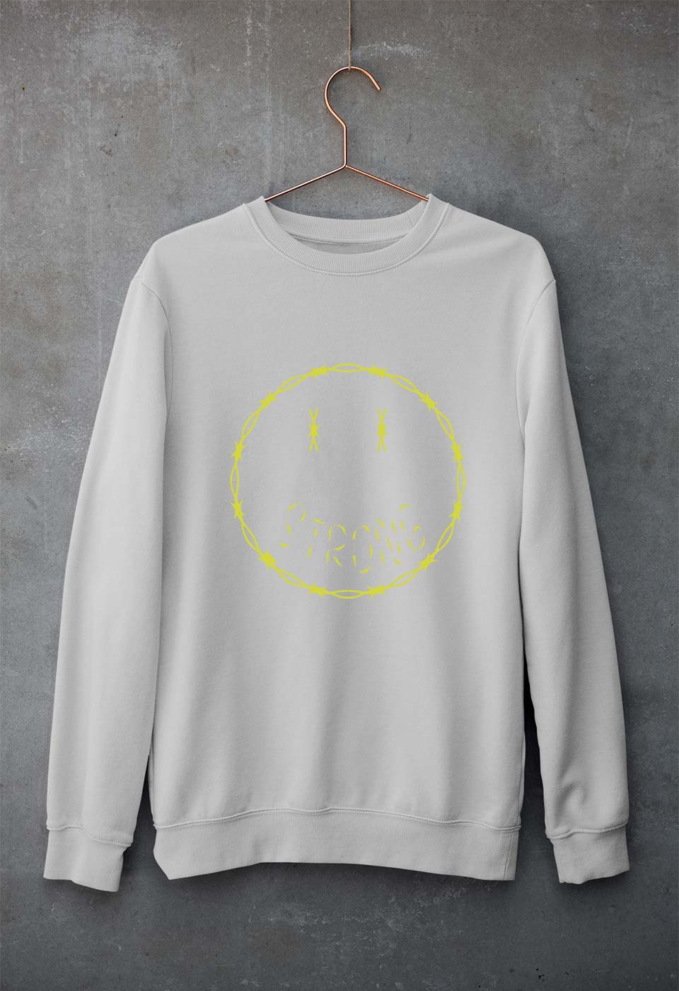 Strong Emoji Unisex Sweatshirt for Men/Women-Grey Melange-Ektarfa.online