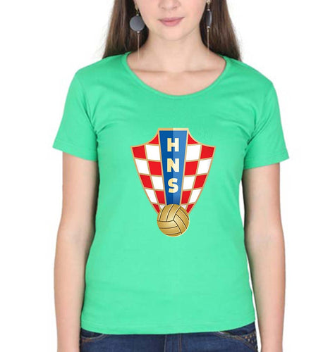 Croatia Football T-Shirt for Women-Flag Green-Ektarfa.online