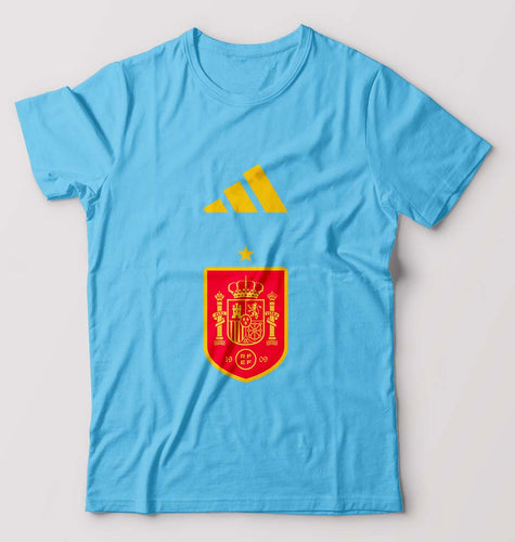 Spain Football T-Shirt for Men-Light Blue-Ektarfa.online