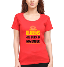 Load image into Gallery viewer, Queens Are Born In November T-Shirt for Women-Red-Ektarfa.online
