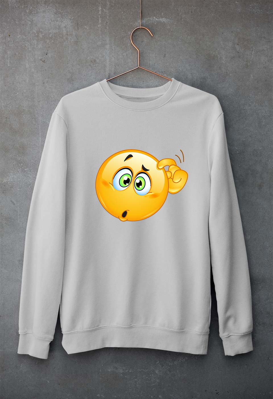 Emoji Unisex Sweatshirt for Men/Women-Grey Melange-Ektarfa.online