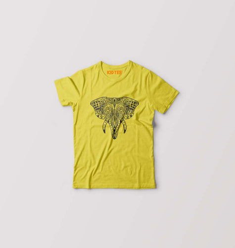 ETHINIC_ELEPHANT Kids T-Shirt for Boy/Girl-Yellow-Ektarfa.online