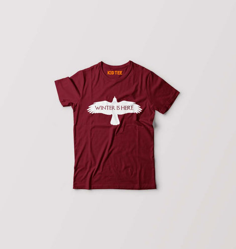 GOT Game Of Thrones Winter Is Here Kids T-Shirt for Boy/Girl-Maroon-Ektarfa.online