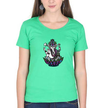 Load image into Gallery viewer, Psychedelic Ganesha T-Shirt for Women-flag green-Ektarfa.online
