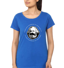 Load image into Gallery viewer, Karl Marx T-Shirt for Women-Royal Blue-Ektarfa.online
