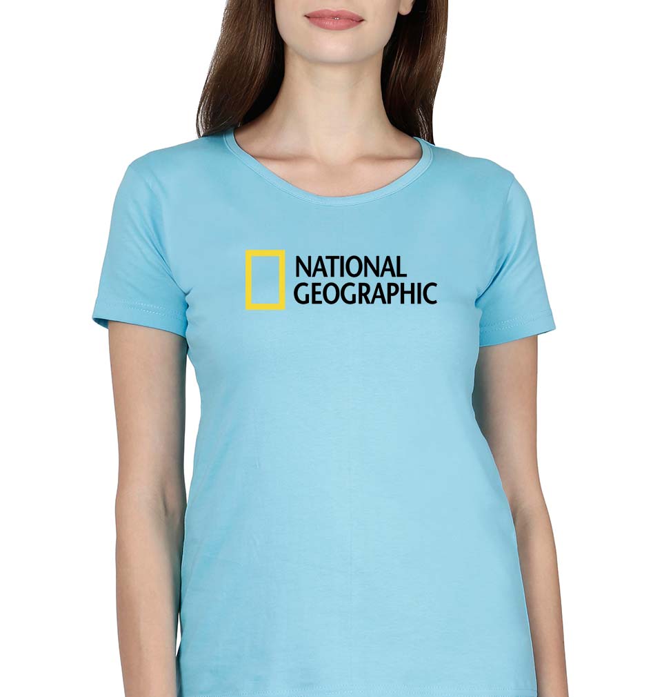 National geographic T-Shirt for Women-SkyBlue-Ektarfa.online