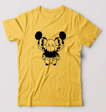 Load image into Gallery viewer, Kaws Mickey T-Shirt for Men-Golden yellow-Ektarfa.online
