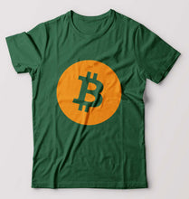 Load image into Gallery viewer, Cryptocurrency Bitcoin T-Shirt for Men-Bottle Green-Ektarfa.online
