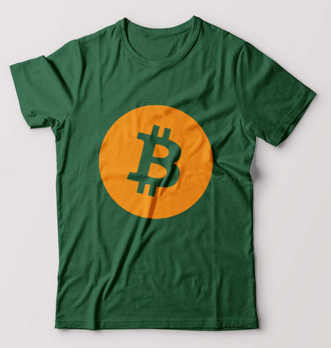 Cryptocurrency Bitcoin T-Shirt for Men-Bottle Green-Ektarfa.online