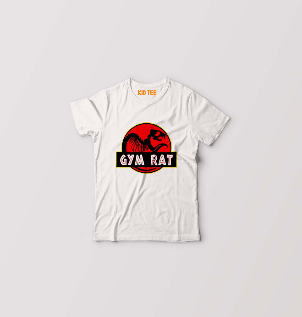 Gym Rat Kids T-Shirt for Boy/Girl-White-Ektarfa.online