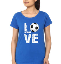 Load image into Gallery viewer, Love Football T-Shirt for Women-Royal Blue-Ektarfa.online
